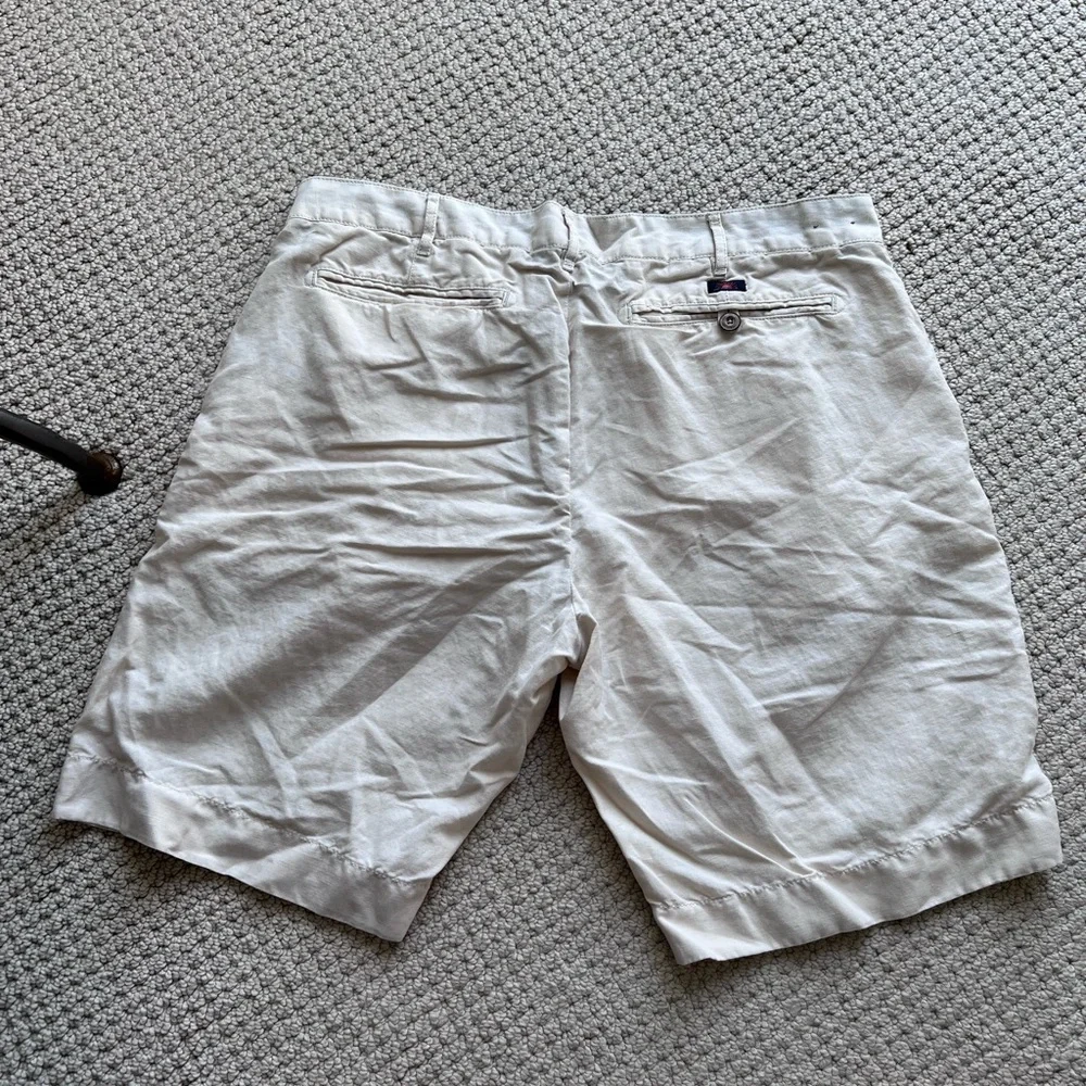Men's Faherty Linen Cream Shorts